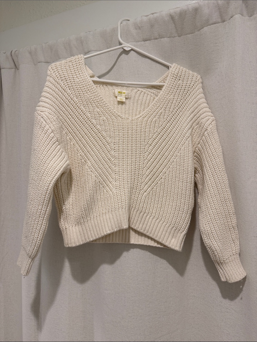 Maeve White Crop Sweater